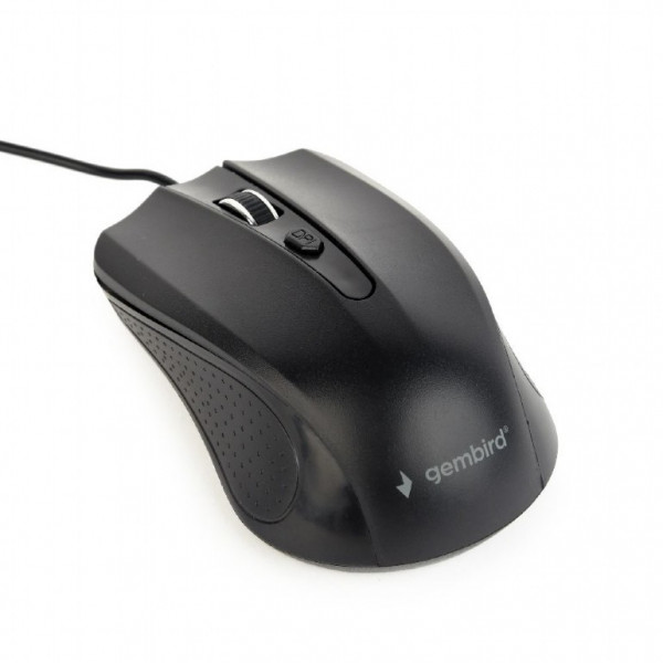 Mouse optic Gembird MUS-4B-01, 1200dpi, USB, cablu 1.35m, negru